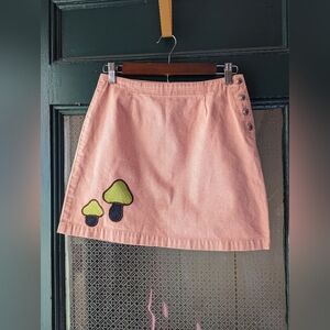 Upcycled denim mini skirt